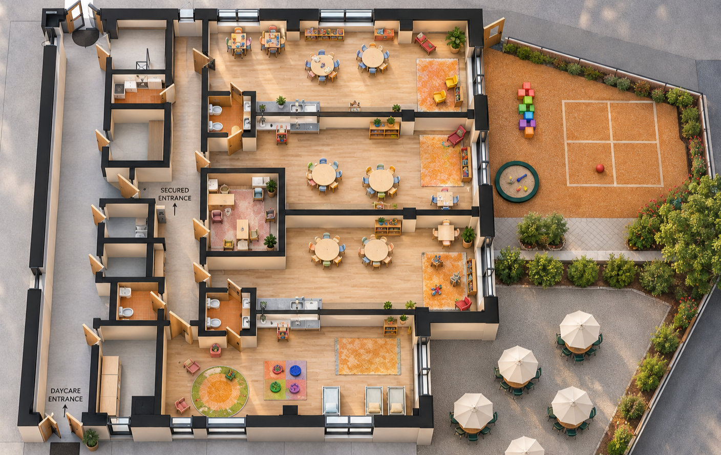 Isometric Childcare Center Floor Plan